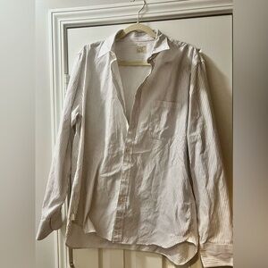 J.Crew Men’s Dress Shirt - White Stripe